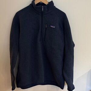 Patagonia sz XL Better Sweater Dark Blue Quarter-Zip Fleece great pre owned cond